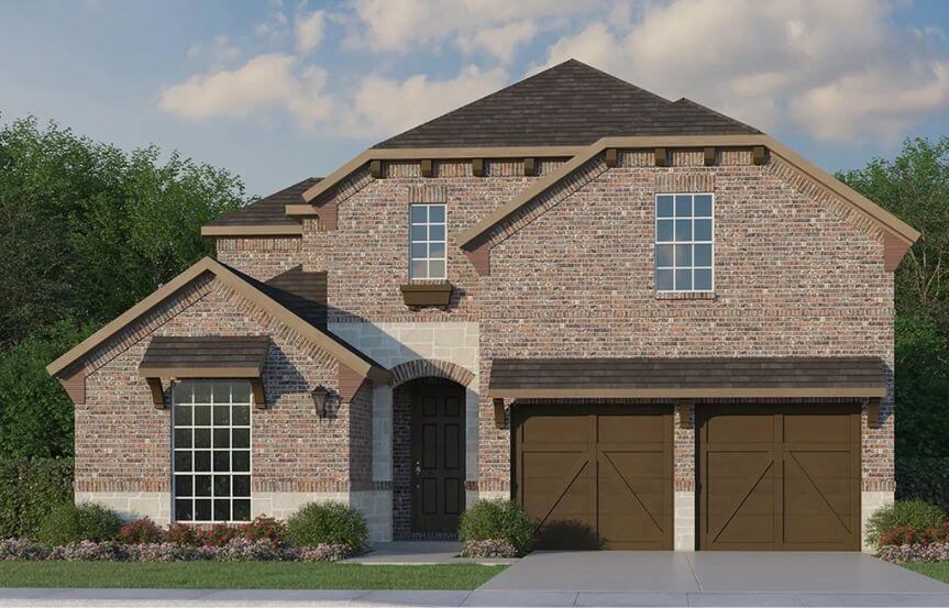 Plan 1540 Elevation B Stone Color American Legend in The Grove Frisco