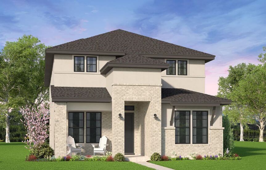 Brookfield Plan Fairfield Elevation Modern Prairie B in TGF